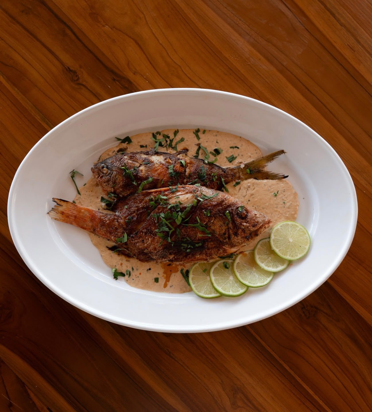 Grilled fish with lime, from the day's catch